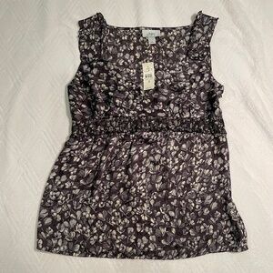 Ann Taylor Loft Grey Pattern Blouse - Size 4